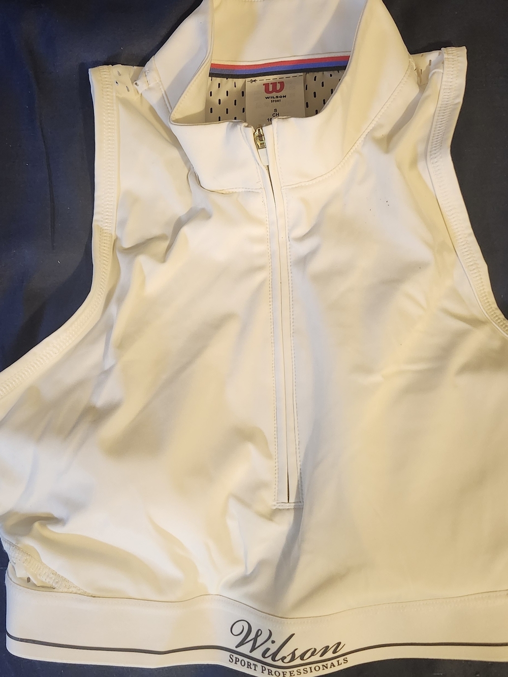 Wilson Tour Sleeveless Polo Women’s Small White Half Zip Tennis Top NWOT